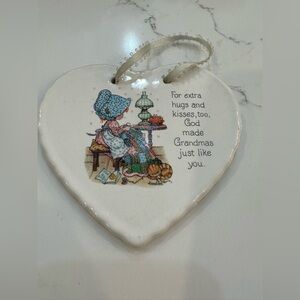 Paula’s Cherished  Sentiments Grandma Ceramic Heart Plaque collectable VTG